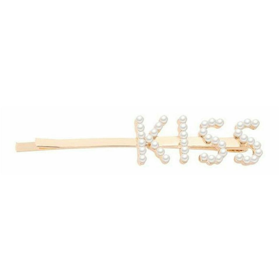 Envie Women's Pearl Words Letters Hairpin, Kiss