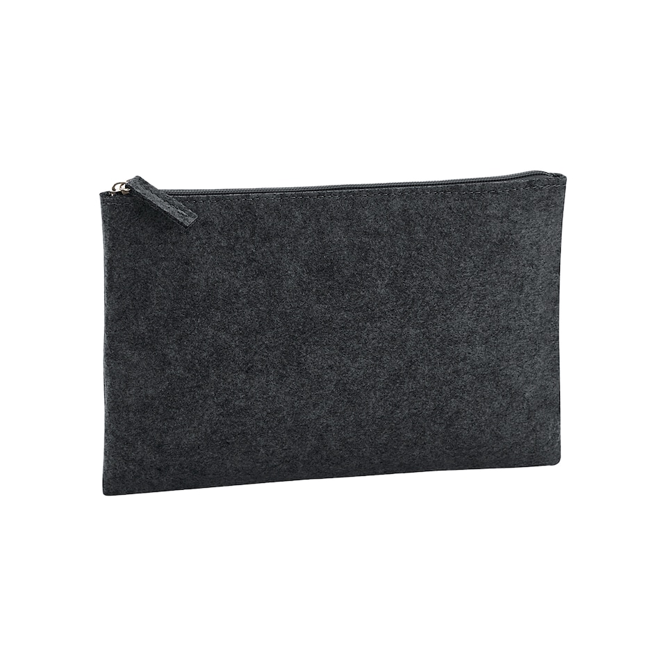 Bagbase Felt Toiletry Bag | Grey | Charcoal Melange | 23cm x 14cm | 1