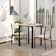 image 3 of HOMCOM 3 Pcs Compact Dining Table 2 Chairs Set, Light Wood Grain