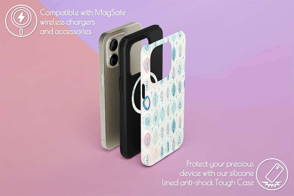 image 1 of Bohemian Leaf Phone Case | Blue | Galaxy S25
Tough | Galaxy S25
Tough