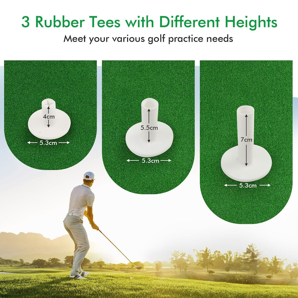 image 1 of COSTWAY Golf Hitting Mat Standard Real Feel Golf Practice Mat