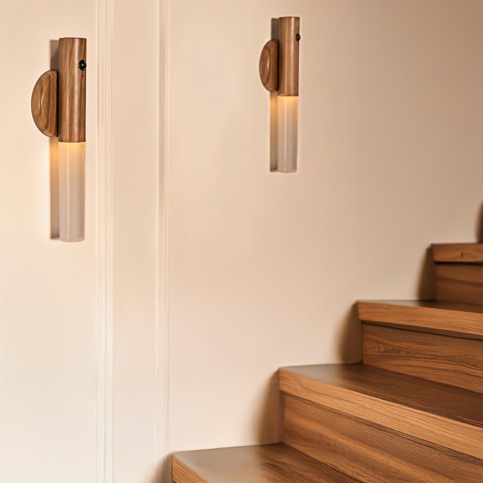 image 1 of OHS 2 x Sensor Wall Lights LED Cordless Rechargeable Hallway Night Light