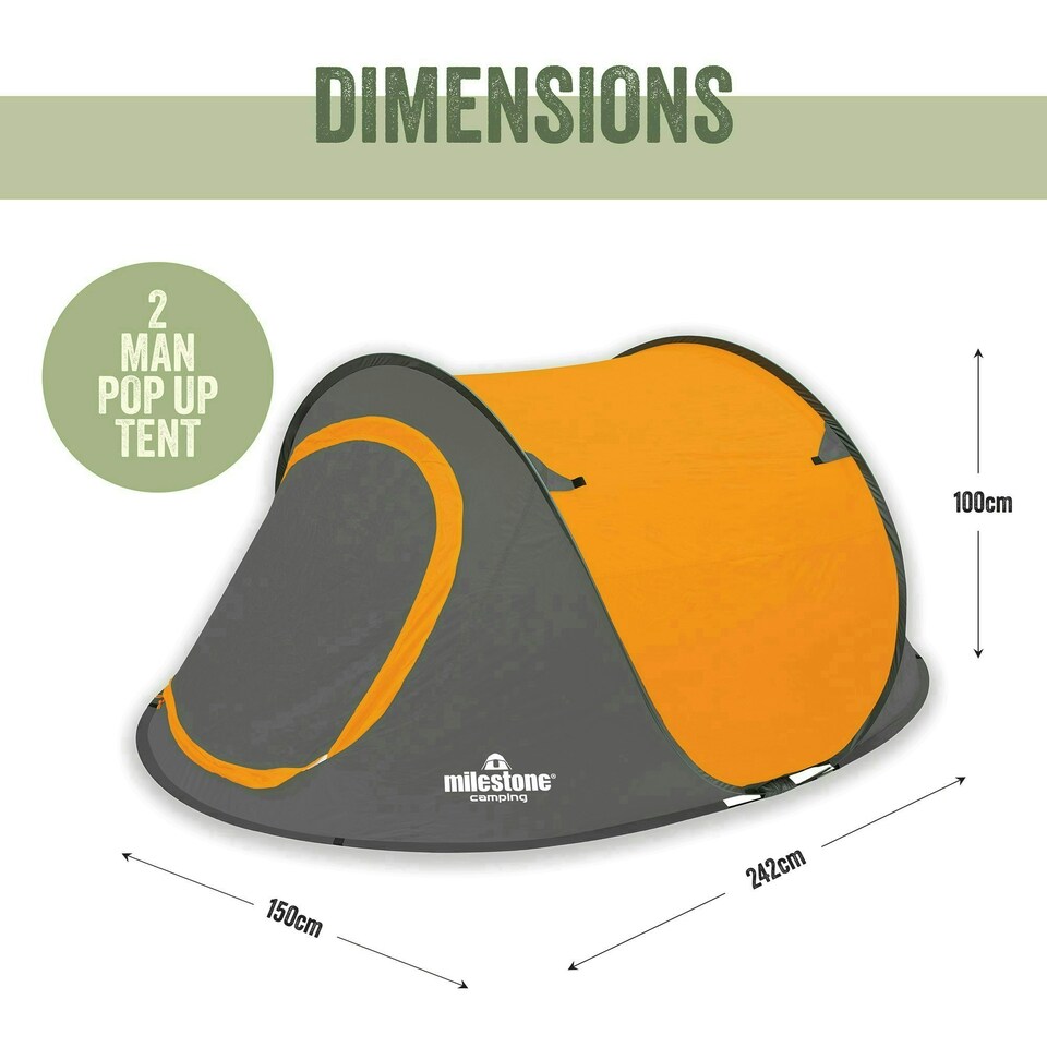 image 1 of Milestone Camping Pop Up Tent