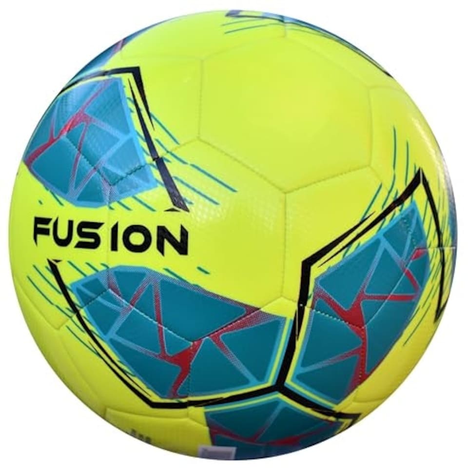 image 1 of Precision Fusion FIFA Basic Training Ball - 4 - Fluo Yellow/Teal/Cyan/Red - Precision - PRF2664 Yellow