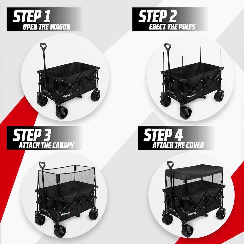 image 1 of MoverX 200L Canopy Trolley Camping Outdoor Wagon