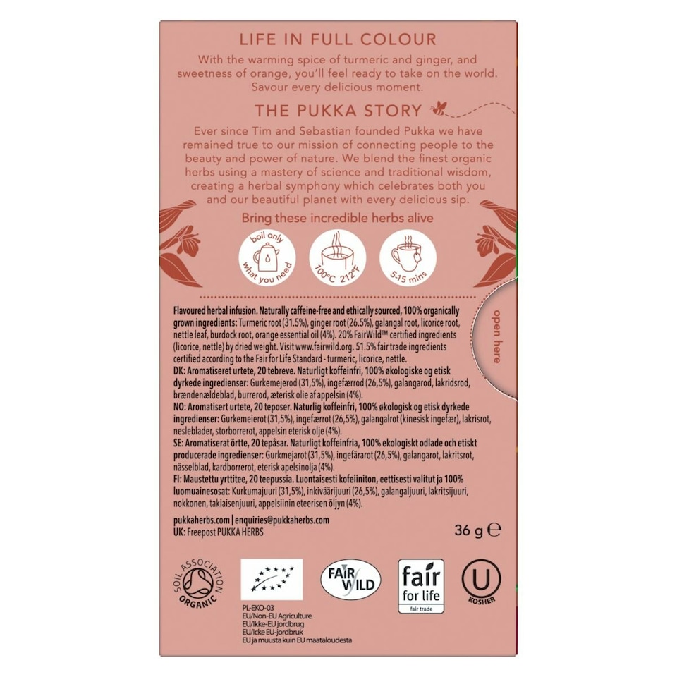 image 1 of Pukka Herbs Organic Herbal Tea, Morning to Night Bundle with Supreme Matcha Green, Turmeric Ginger & Orange, & Night Time, 3 Packs of 20 Teabags