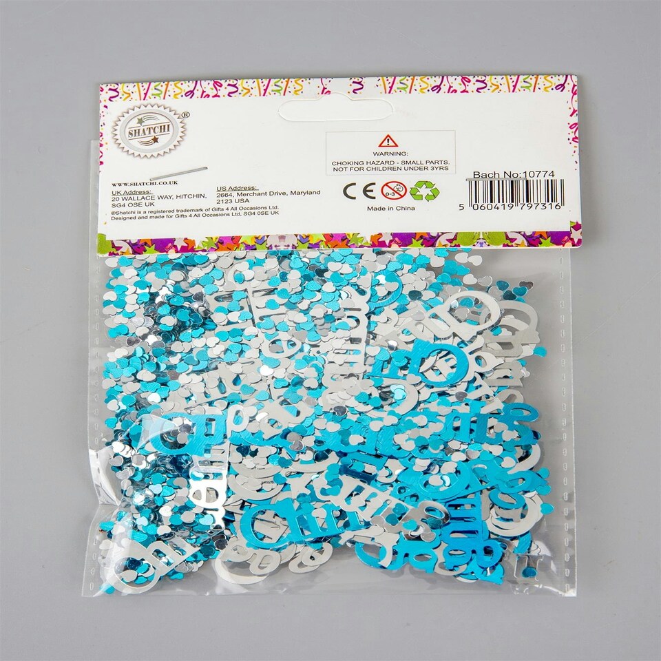 image 1 of 4 Packs of Blue Christening Confetti (14g)