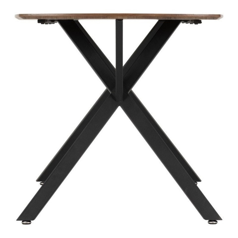 image 1 of Athens Rectangular Dining Table - L80 x W140 x H75 cm - Medium Oak Effect/Black | Brown