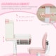 image 3 of HOMCOM Kids Desk and Chair Set with Storage Shelves, Washable Cover - Pink 
