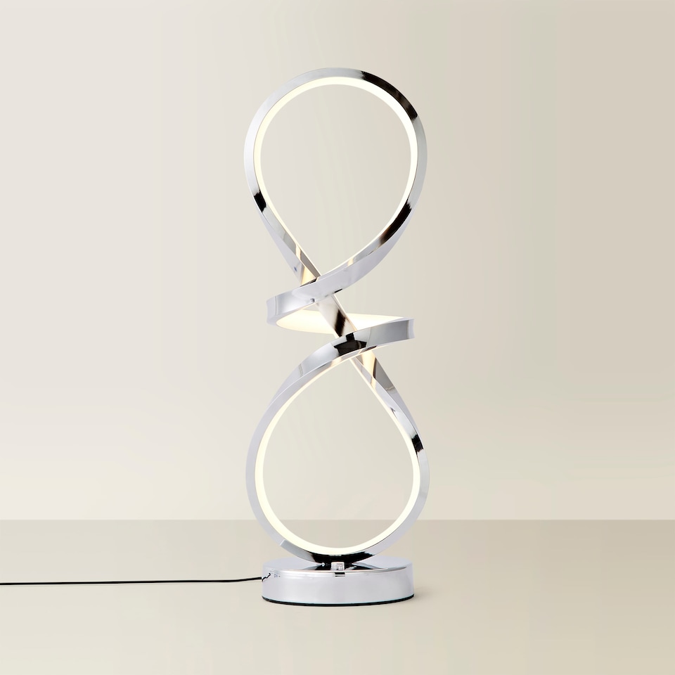 image 1 of ValueLights Infinity Swirl Integrated LED Touch Dimmer Table Lamp | Silver