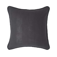 Homescapes Cotton Rajput Ribbed Black Cushion Cover - 45 x 45 cm | Black | Black | 45 x 45 cm