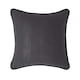 image 1 of Homescapes Cotton Rajput Ribbed Black Cushion Cover - 45 x 45 cm | Black | Black | 45 x 45 cm
