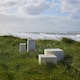 image 5 of Dice Square Coffee Table Set in Light Travertine Effect