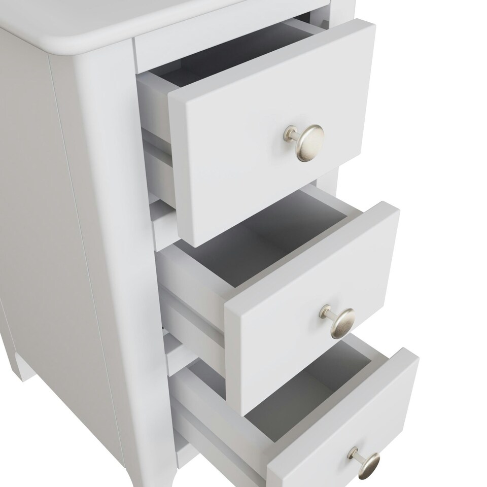 image 1 of Palma 3 Drawer Bedside Cabinet Pure White