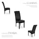 image 3 of Dining Chair - ergonomic seat shape, high backrest, padded, faux leather - Set of 4 Black