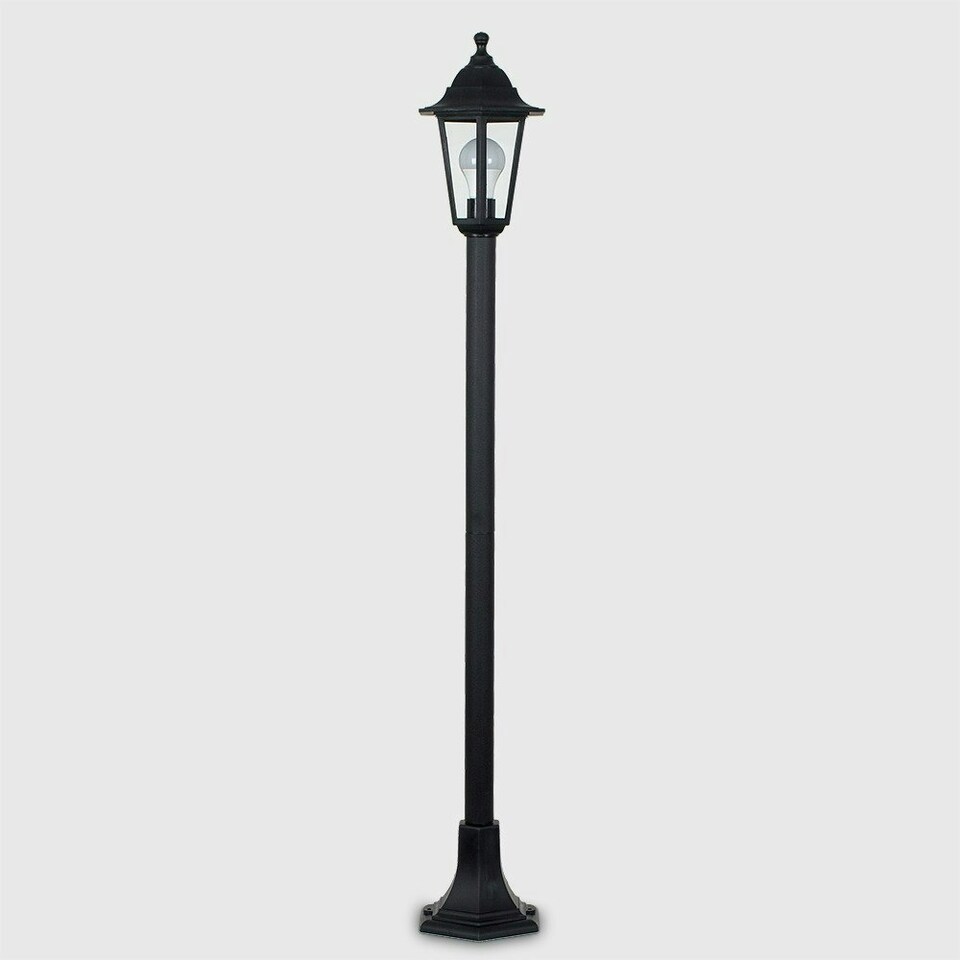 image 1 of ValueLights Mayfair Bollard 4 Pack Black Outdoor Bollard Light Black