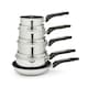 image 2 of Morphy Richards 5 Piece Pouring Spout Stainless Steel Pan Set Silver