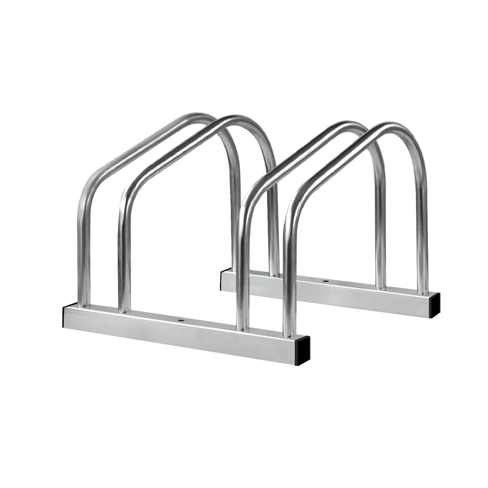 image 1 of Steel Bicycle Parking Rack Floor Stand Bike Storage Holder | Silver