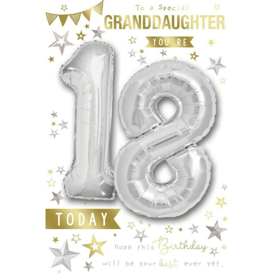 image 1 of To a special Granddaughter You're 18 Balloon Boutique Greeting Card