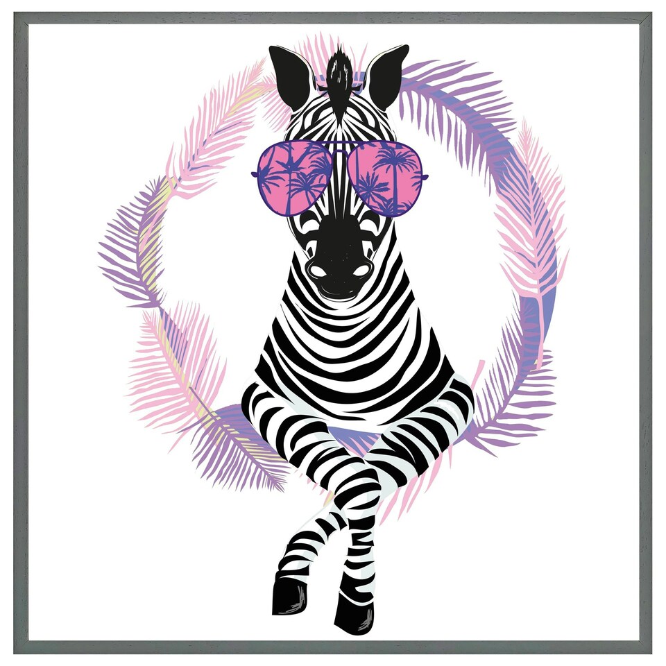 image 1 of Pink zebra (Picture Frame) Black | XL