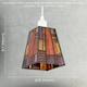 image 7 of Art Deco Tiffany Glass Pendant Shade with Orange and Amber Panels