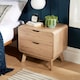 image 2 of 2 Drawer Bedside Oak Effect Scandi Legs Bedroom Furniture Nightstand Table Unit