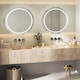 image 5 of COSTWAY 76CM Defog Bathroom Mirror Wall Mounted LED Lighted Mirror
