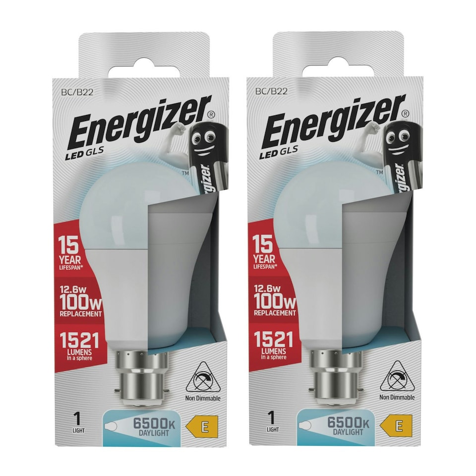 image 1 of Energizer LED GLS B22 1521lm 12.6W 6500K (Daylight) - Pack of 2