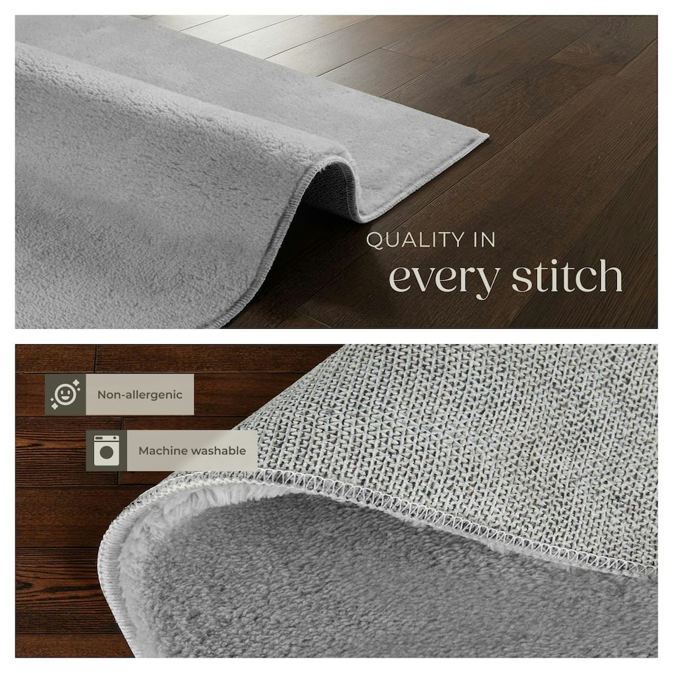 image 1 of Rug Zonelle - short pile and ultra-soft, rectangular or round Grey | Grey | 140 x 200 cm