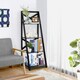 image 2 of COSTWAY 4 Tier Ladder Shelf Storage Wooden Bookcase Black Black