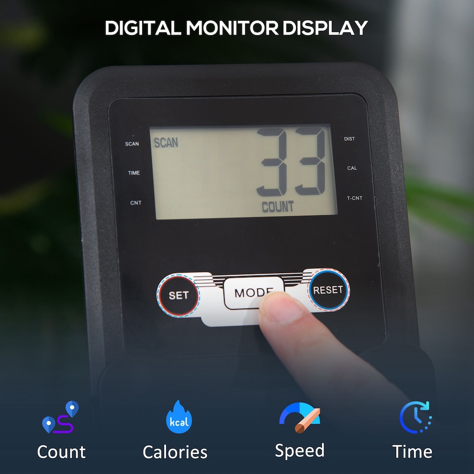 image 1 of HOMCOM Magnetic Foldable Rower with 16-Level Adjustable Resistance for Home, Gym