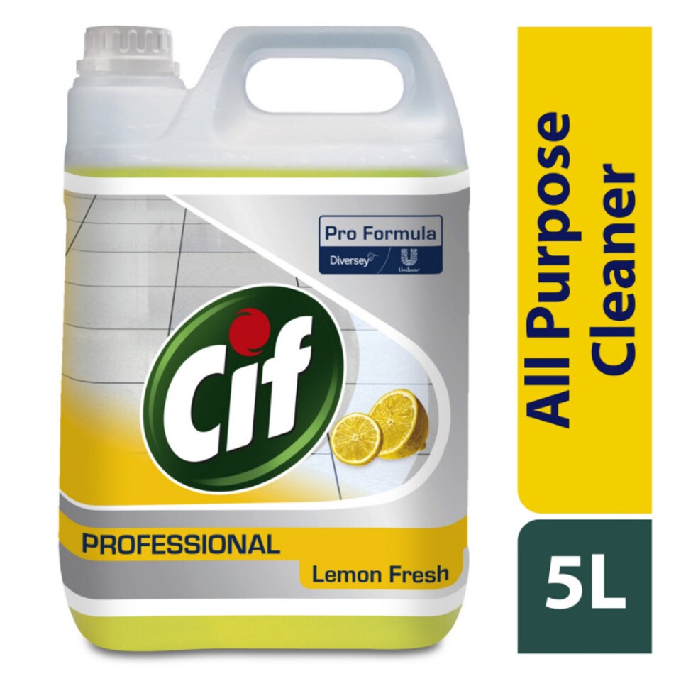 image 1 of 2 x 5L Cif All Purpose Cleaner Lemon – Powerful Multi-Surface Cleaning Solution