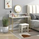image 2 of HOMCOM Dressing Table Vanity Makeup Desk W/ Faux Marble