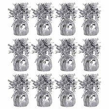 Silver Foil Balloon Weights - Pack of 12