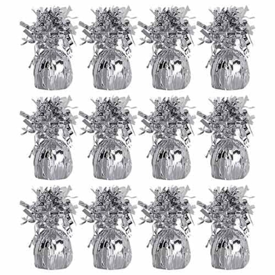 image 1 of Silver Foil Balloon Weights - Pack of 12