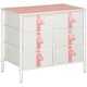 image 1 of HOMCOM Chest of Drawers, Cloth Organizer Unit with 6 Fabric Drawers, Metal Frame and Wooden Top, Storage Cabinet for Kids Room, Living Room, Closet, Hallway, Pink