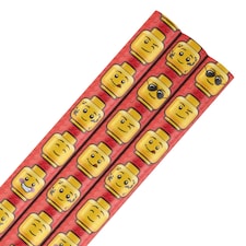Hallmark 6M Wrapping Paper - 3 X 2M Rolls - Lego Heads Design
