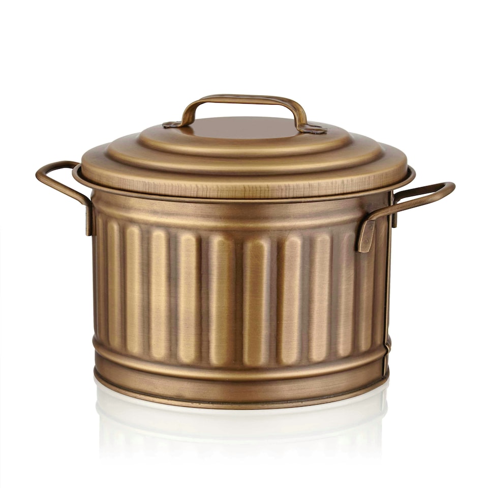 image 1 of Gold Countertop Waste Basket (4 Liters)