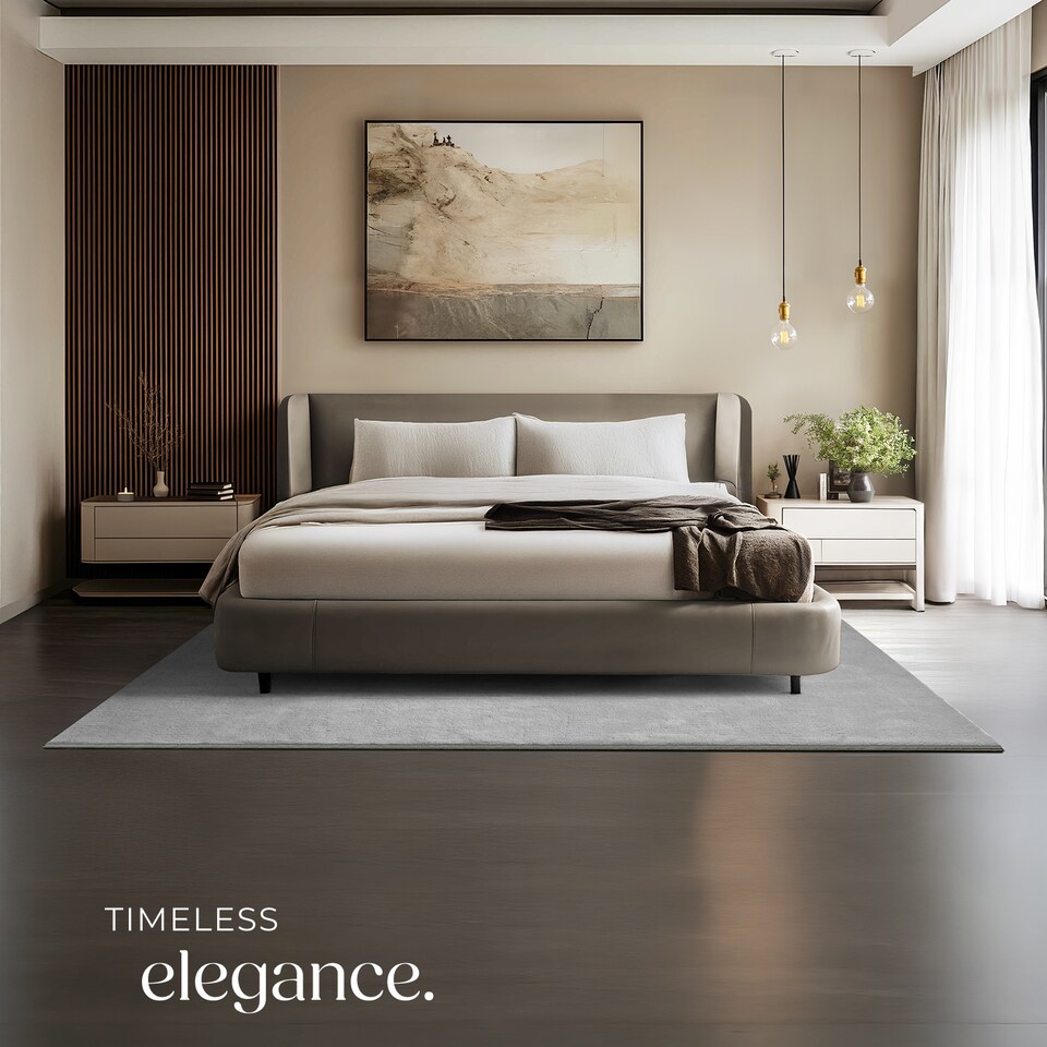 image 1 of Rug Zonelle - short pile and ultra-soft, rectangular or round | Grey | grey | 1