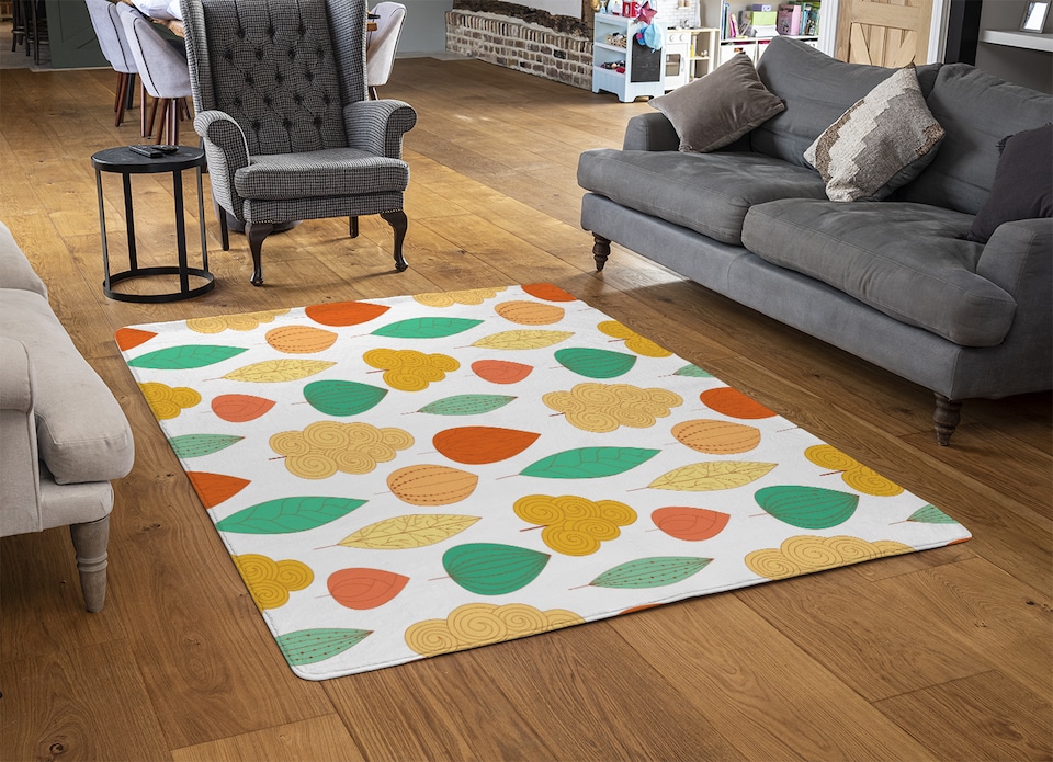 image 1 of Decorative Leaves Rug | Multi