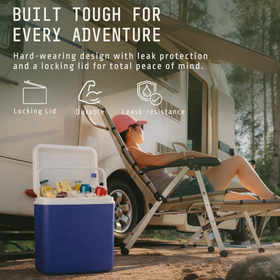 image 1 of Voyager Insulated Cool Box with Carry Handle and Secure Fitting Lid