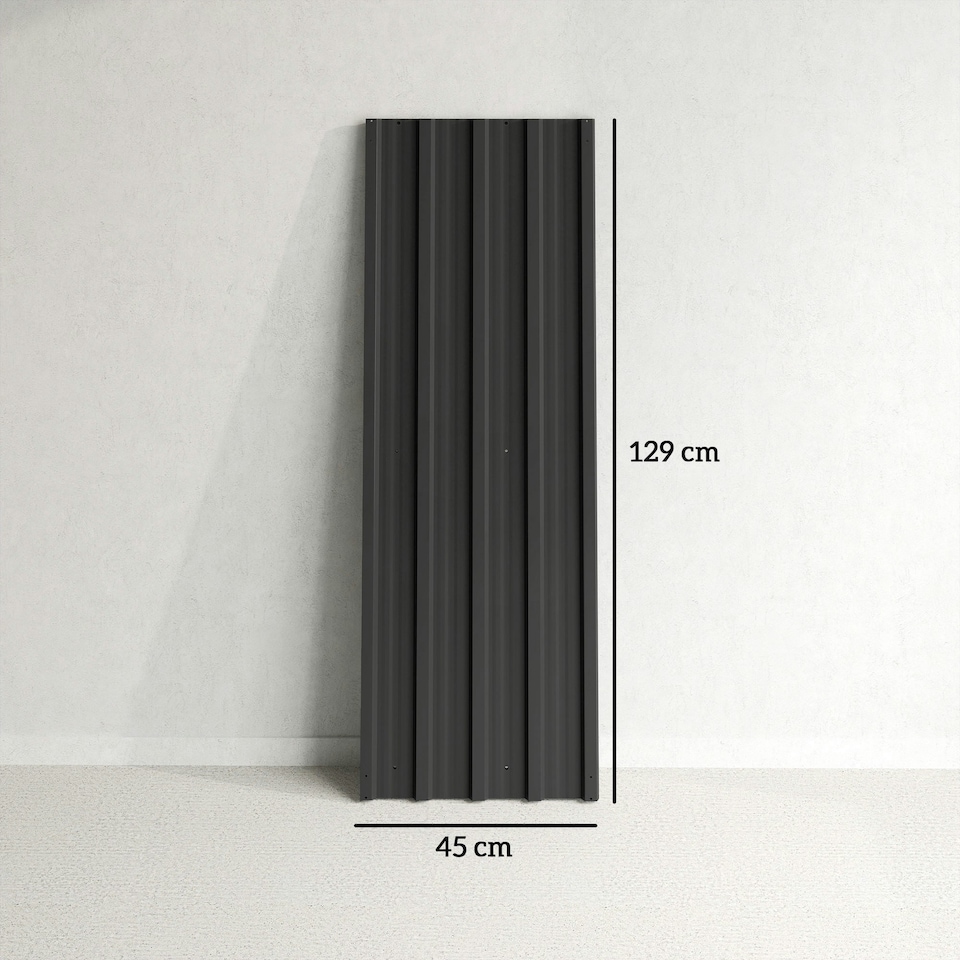 image 1 of Outsunny Pack of 12 Metal Roofing Sheets for Greenhouse, Black Black