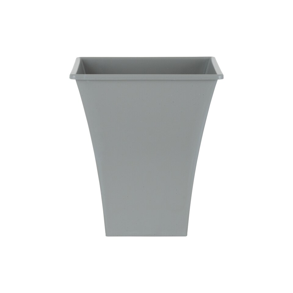 image 1 of Wham Metallica 4 x 23cm Square Plastic Garden Planters | Grey | Cement Grey