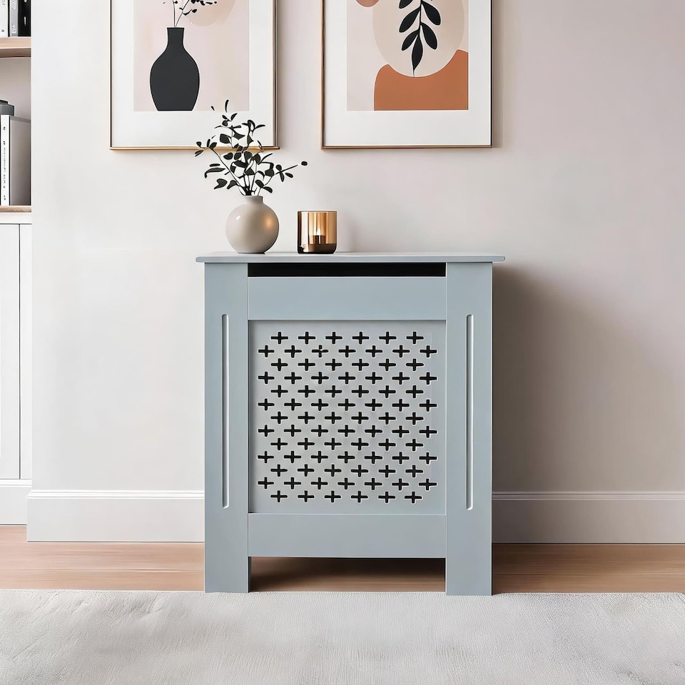 image 1 of Small Radiator Cover MDF Wooden Home Decorative Modern Design | Grey