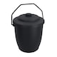 image 1 of Coal Bucket & Lid Black Plastic Ash Tidy Bin Coal Carrier Fire Log Burner Kindling