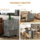 image 4 of HOMCOM Folding Dining Table, Drop Leaf Table With Storage Drawers Grey Marble