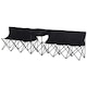 image 1 of Outsunny 6 Seat Camping Bench Folding Portable Outdoor with Cooler Bag Black