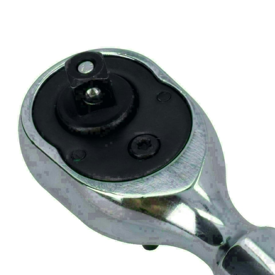 image 1 of 1/4in Drive Stubby Headed Ratchet Socket Driver 90 Teeth Quick Rel Reversible
