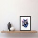 image 2 of Cat Maine Coon Watercolour Pet Portrait Black Framed Wall Art Print A4