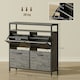image 7 of HOMCOM Shoe Cabinet with 4 Flip Drawers, Holds 12-20 Pairs | Grey | 98W x 24D x 95H cm | 1